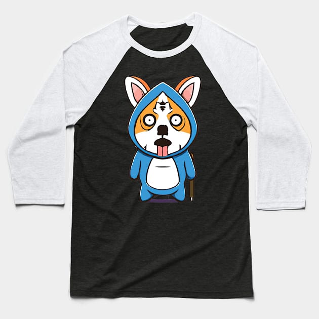 Corgi Scary Costume Halloween Retro Colorful Baseball T-Shirt by BetterManufaktur